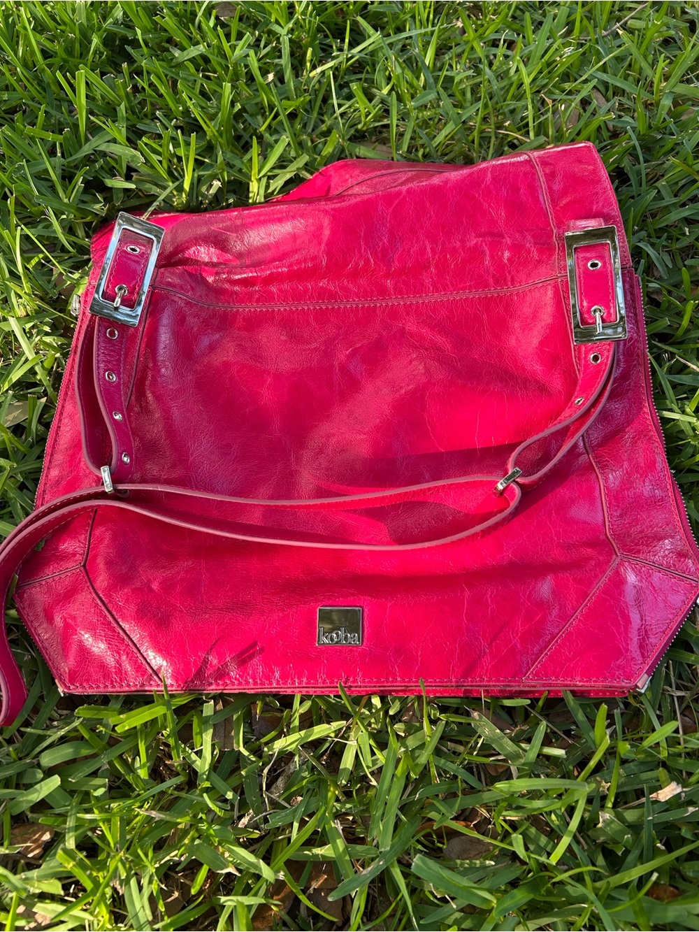 Kooba Fuchsia Leather Messenger Bag - Picture 8 of 12